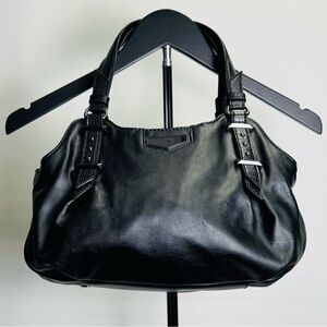 Simply Vera Vera Wang Black Satchel Purse Silver Hardware